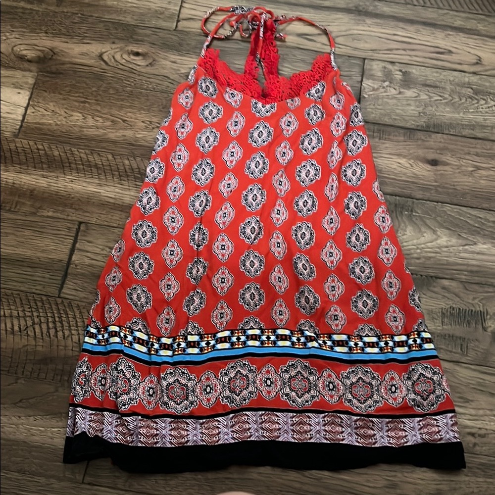 Sequin Hearts Pink Sleeveless Halter Sundress